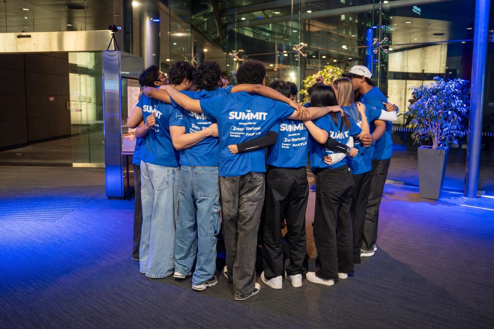 The Summit crew huddle before doors opened